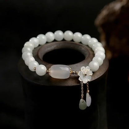 Mary™ | Blumengemusterte Perlenarmband aus Naturstein