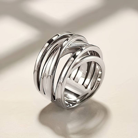 Bague Vintage en argent superposé