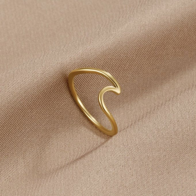Bague à vagues en or Imari