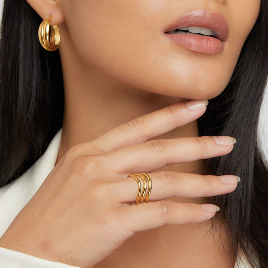 Kiya Bague en or superposée