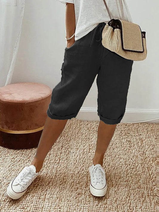 THARAH | Bequeme Shorts mit Umschlagsaum