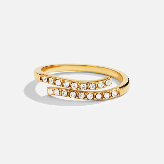 Bague enveloppante en or et cristal
