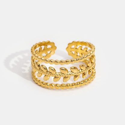 Bague Marissa à feuilles d'or superposées
