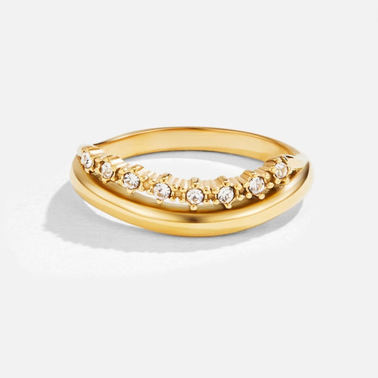 Bague superposée en cristal blanc Marissa