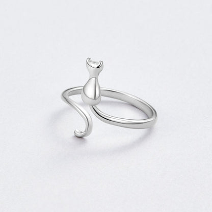 Bague en argent "Midnight Cat" (chat de minuit)