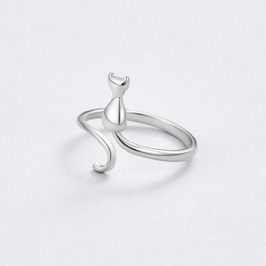 Bague en argent "Midnight Cat" (chat de minuit)