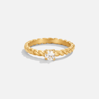 Bague en cristal d'or torsadé de Milan