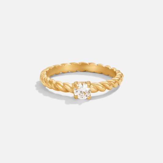Bague en cristal d'or torsadé de Milan