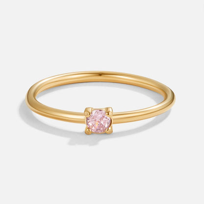 Bague en or avec pierre de naissance d'octobre