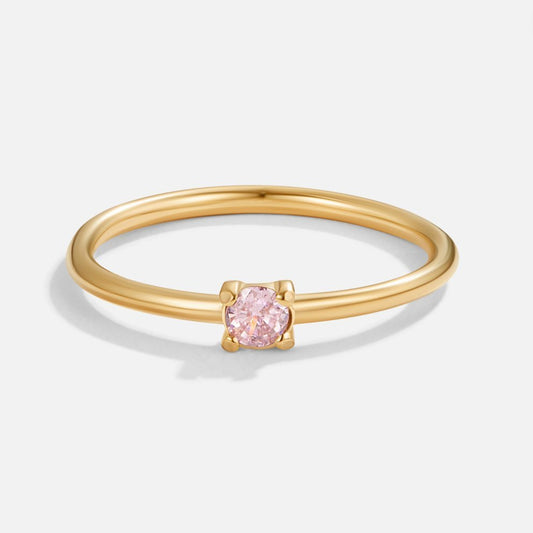 Bague en or avec pierre de naissance d'octobre