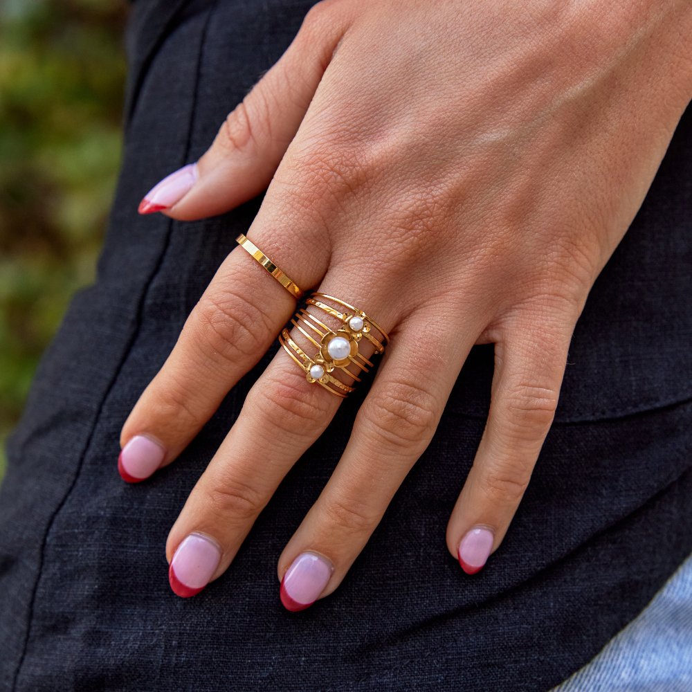 Bague empilable en perles