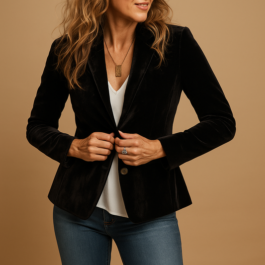 Rive™ | Retro Slim Fit Blazer mit Revers und Taschen für Frauen
