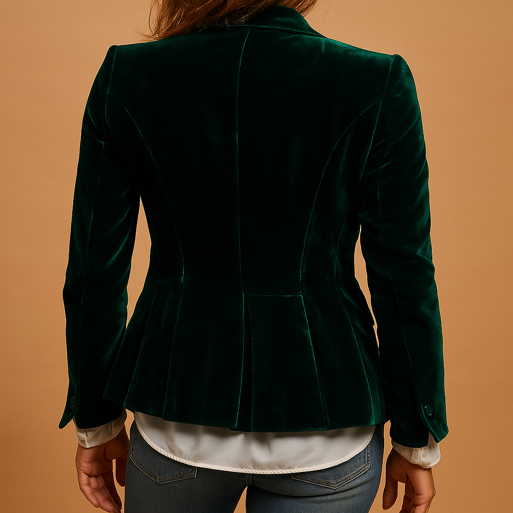 Rive™ | Retro Slim Fit Blazer mit Revers und Taschen für Frauen