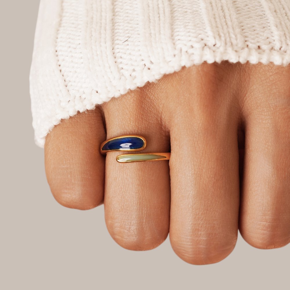 Bague enveloppante bleue Safira