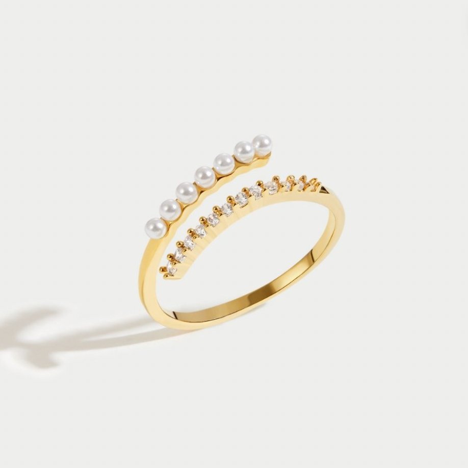 Bague Wrap Me en perles et cristaux